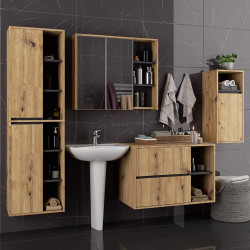 Set de mobila pentru baie Akord Vami (Artisan Oak/Graphite Grey)