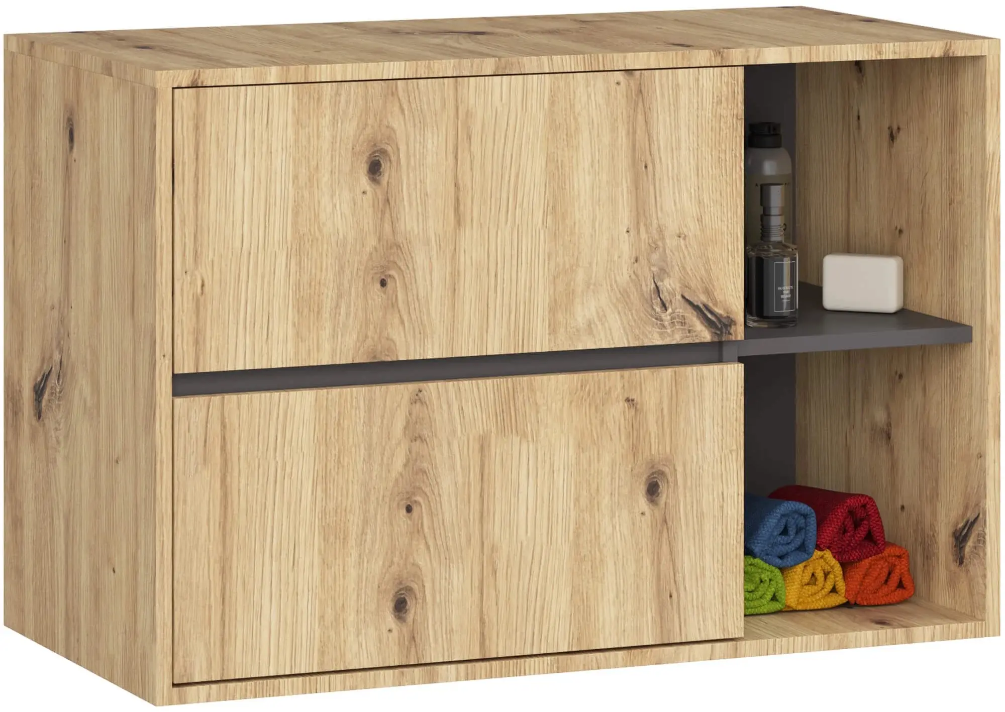 Set de mobila pentru baie Akord Vami (Artisan Oak/Graphite Grey)