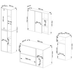 Set de mobila pentru baie Akord Vami (Artisan Oak/Graphite Grey) Thumb