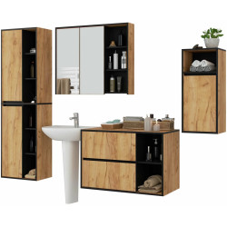 Set de mobila pentru baie Akord Vami (Craft Oak/Black) Thumb