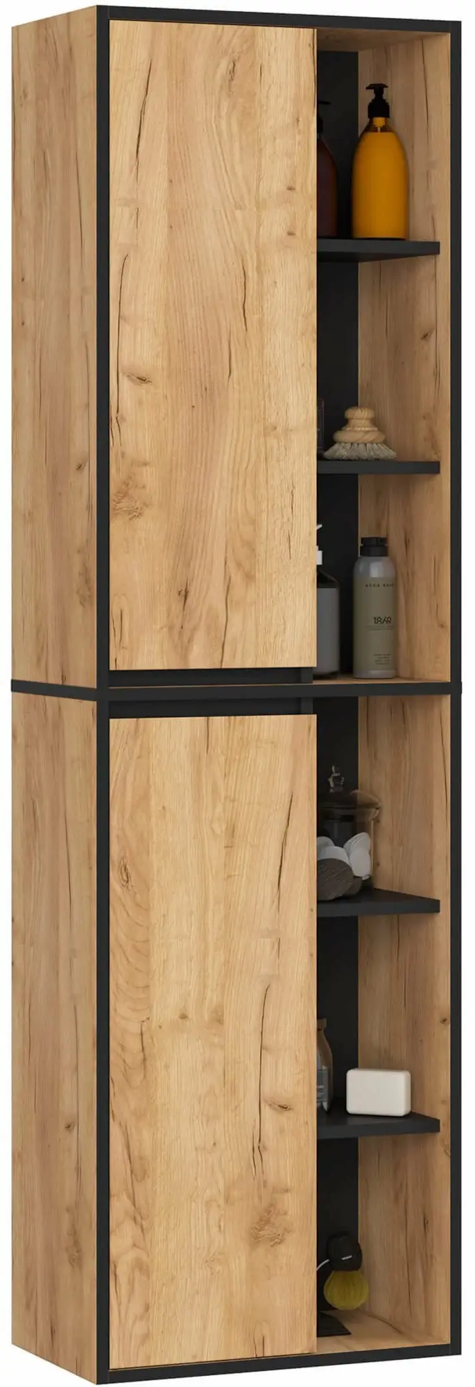 Set de mobila pentru baie Akord Vami (Craft Oak/Black)