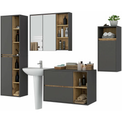 Set de mobila pentru baie Akord Vami (Graphite Grey/Artisan Oak) Thumb