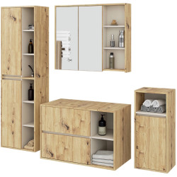 Комплект мебели для ванной Akord Vami с отверстиями (Artisan Oak/Cashmere) Thumb