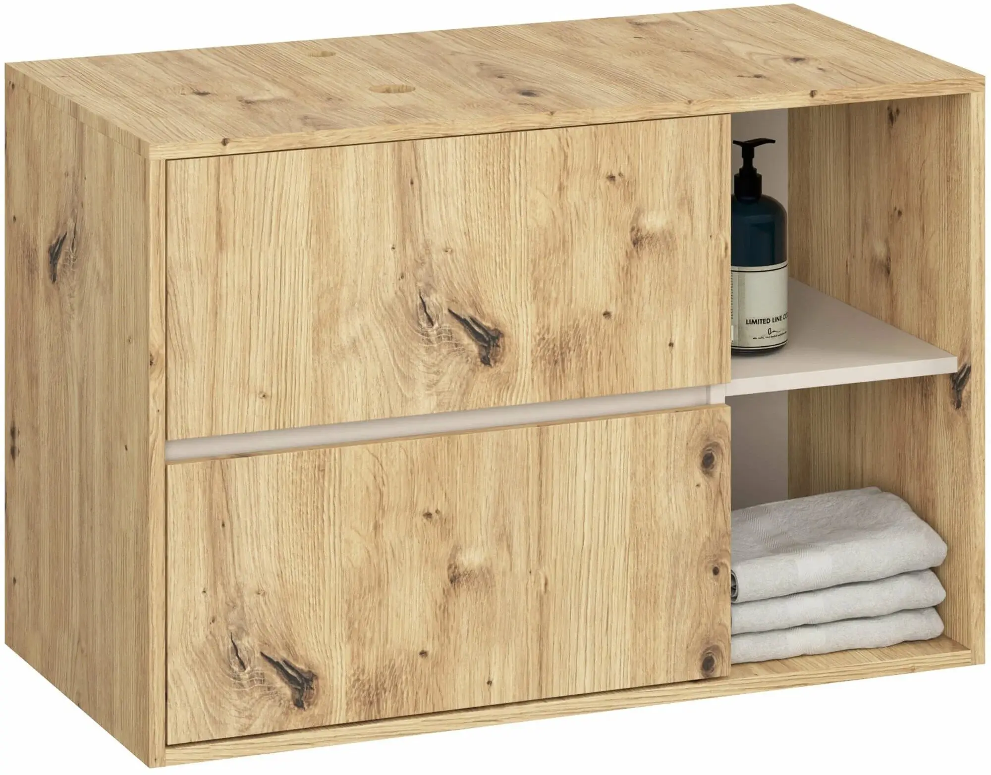 Комплект мебели для ванной Akord Vami с отверстиями (Artisan Oak/Cashmere)