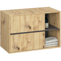 Set de mobila pentru baie Akord Vami cu orificii (Artisan Oak/Graphite Grey) Thumb