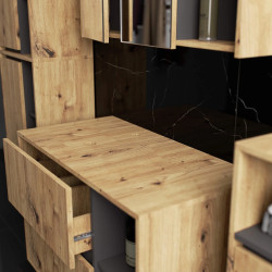 Set de mobila pentru baie Akord Vami cu orificii (Artisan Oak/Graphite Grey) Thumb