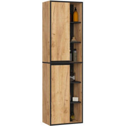 Set de mobila pentru baie Akord Vami cu orificii (Craft Oak/Black) Thumb