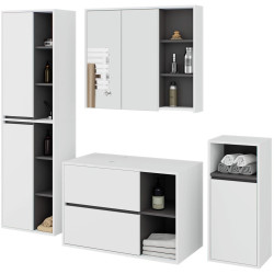 Комплект мебели для ванной Akord Vami с отверстиями (White/Graphite Grey) Thumb