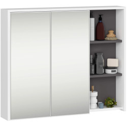 Комплект мебели для ванной Akord Vami с отверстиями (White/Graphite Grey) Thumb