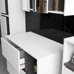 Комплект мебели для ванной Akord Vami с отверстиями (White/Graphite Grey) Thumb