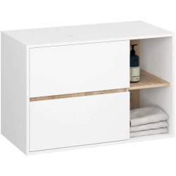 Set de mobila pentru baie Akord Vami cu orificii (White/Sonoma Oak) Thumb