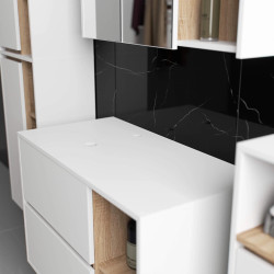 Set de mobila pentru baie Akord Vami cu orificii (White/Sonoma Oak) Thumb