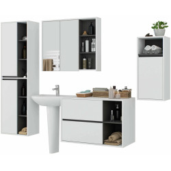 Set de mobila pentru baie Akord Vami (White/Graphite Grey) Thumb