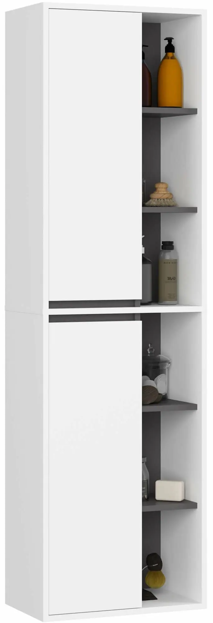 Set de mobila pentru baie Akord Vami (White/Graphite Grey)