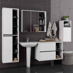 Set de mobila pentru baie Akord Vami (White/Graphite Grey)