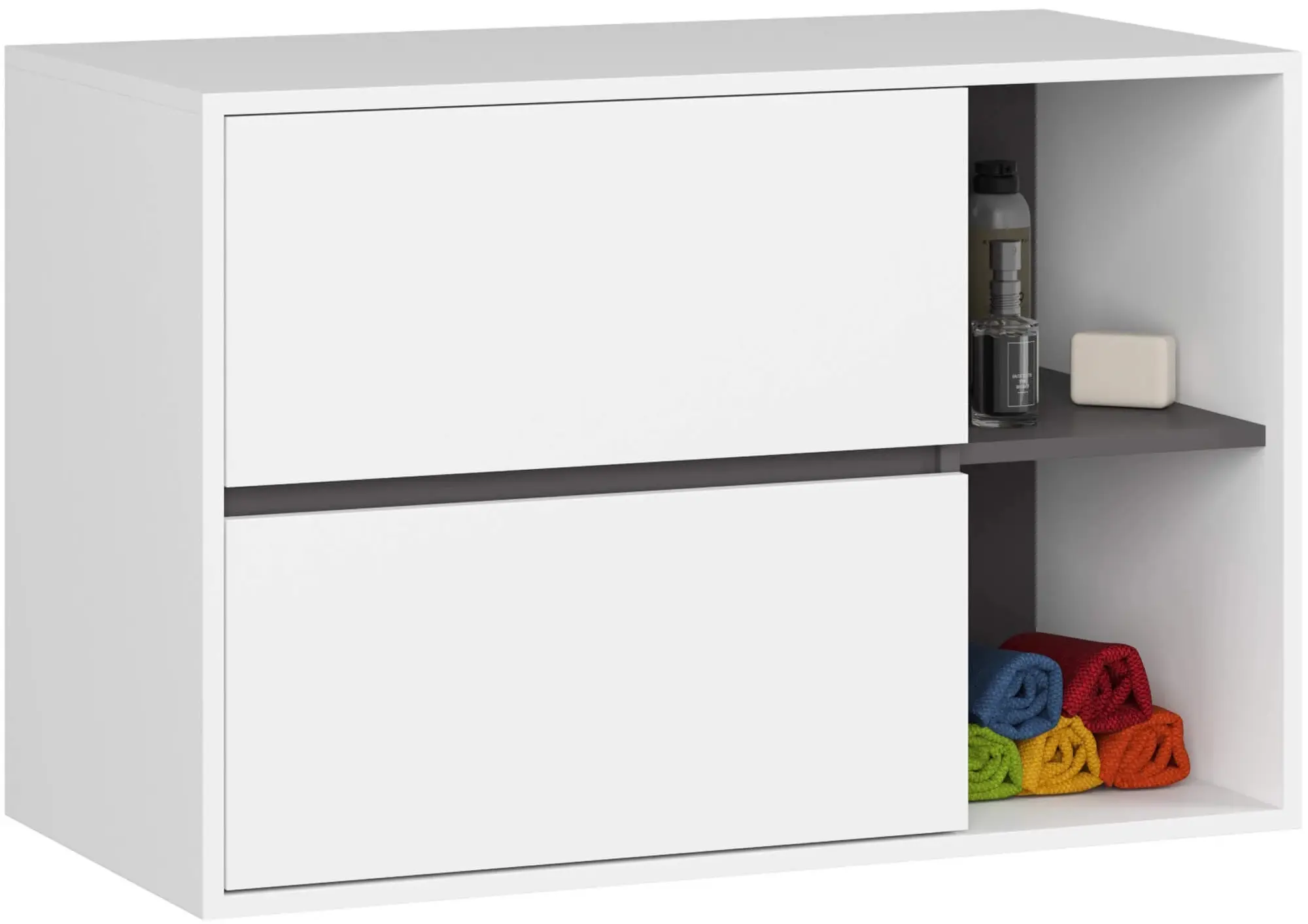 Set de mobila pentru baie Akord Vami (White/Graphite Grey)