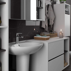 Set de mobila pentru baie Akord Vami (White/Graphite Grey) Thumb