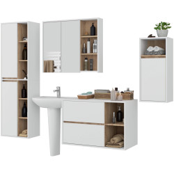 Комплект мебели для ванной Akord Vami (White/Sonoma Oak) Thumb