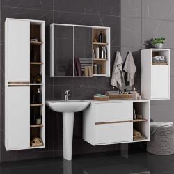 Set de mobila pentru baie Akord Vami (White/Sonoma Oak)
