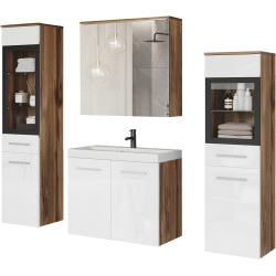 Комплект мебели для ванной Bratex Madrit II (Wotan Oak/White Gloss) Thumb