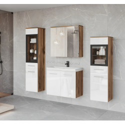 Set de mobila pentru baie Bratex Madrit II (Wotan Oak/White Gloss)