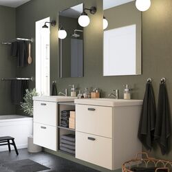 Set de mobila Ikea Enhet/Lettan/Pilkan cu sertare/oglinda 164x43x65 (Alb/Antracit)