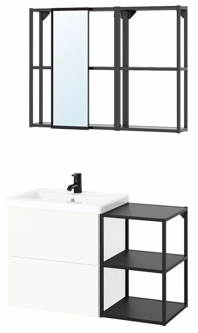 Set de mobila Ikea Enhet/Tallen/Saljen cu cadru 102x43x65 (Antracit/Alb)