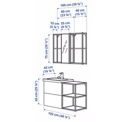 Set de mobila Ikea Enhet/Tallen/Saljen cu cadru 102x43x65 (Antracit/Alb) Thumb
