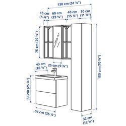 Set de mobila Ikea Enhet/Tvallen/Brogrund usa/oglinda 64x43x65 (Alb/Aspect Stejar) Thumb