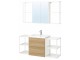 Set de mobila Ikea Enhet/Tvallen/Brogrund cu sertare 140x43x65 (Alb/Aspect Stejar)