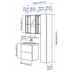 Set de mobila Ikea Enhet/Tvallen/Ensen cu sertare 64x43x65 (Alb) Thumb