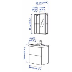 Set de mobila Ikea Enhet/Tvallen/Ensen cu sertare 64x43x65 (Alb/Aspect Stejar) Thumb