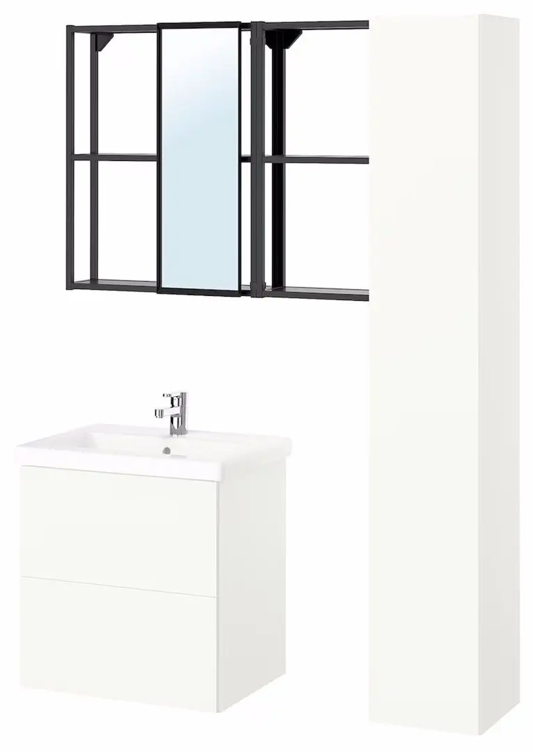 Set de mobila Ikea Enhet/Tvallen/Enset cu sertare 64x43x65 (Antracit/Alb)