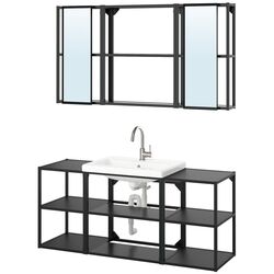 Set de mobila Ikea Enhet/Tvallen/Glypen 140x43x65 (Antracit) Thumb