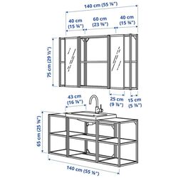 Set de mobila Ikea Enhet/Tvallen/Glypen 140x43x65 (Antracit) Thumb