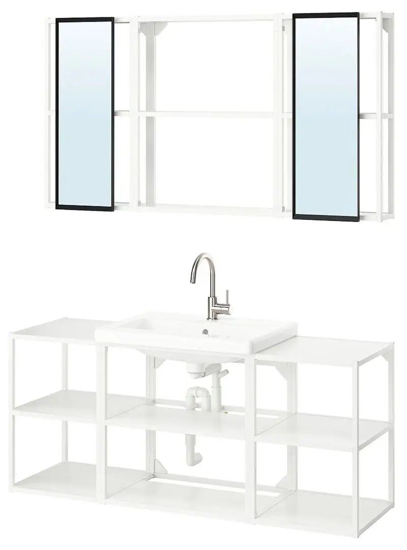 Set de mobila Ikea Enhet/Tvallen/Glypen 140x43x65 (Alb)