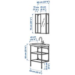Set de mobila Ikea Enhet/Tvallen/Glypen 64x43x87 (Alb) Thumb