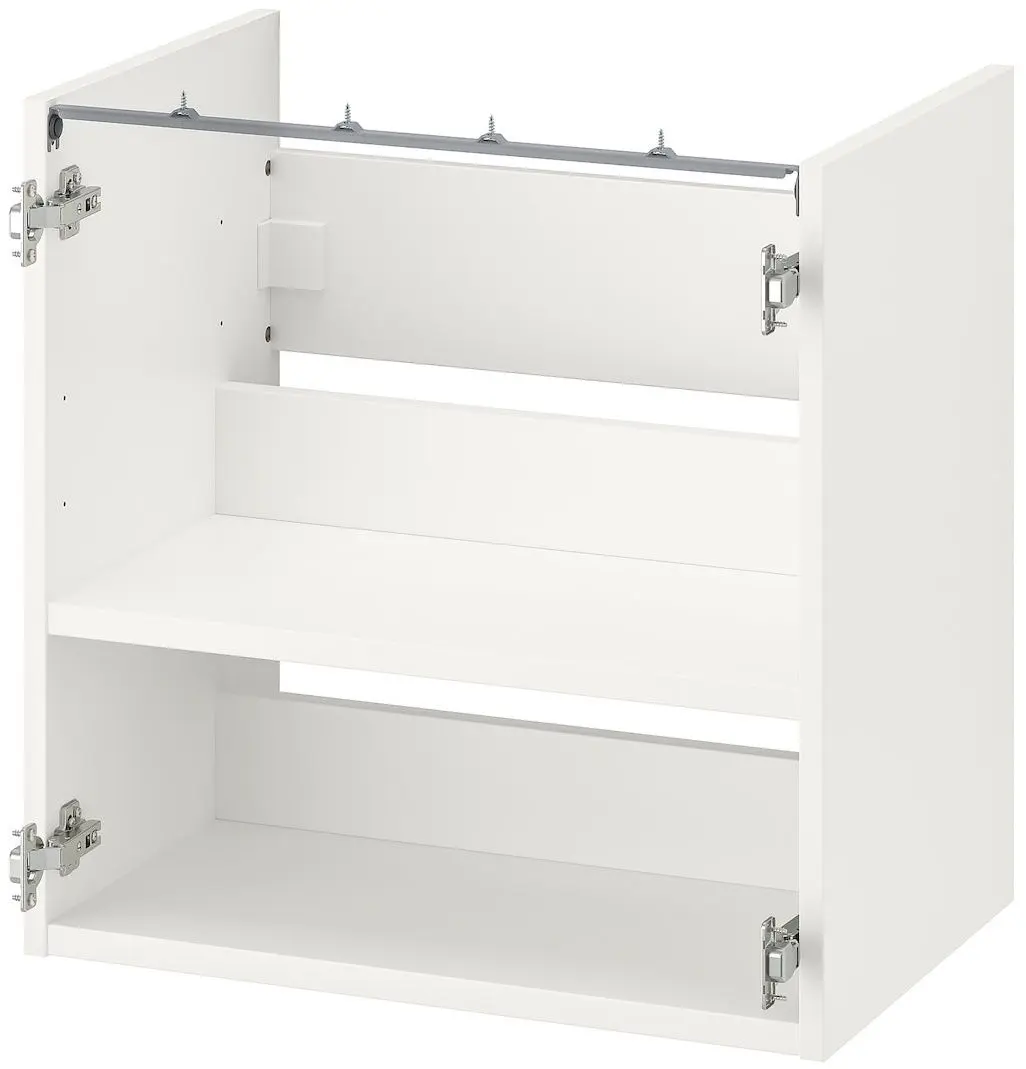 Set de mobila Ikea Enhet/Tvallen/Glypen usa/oglinda 64x43x87 (Alb/Gri-Verde Deschis) - 4