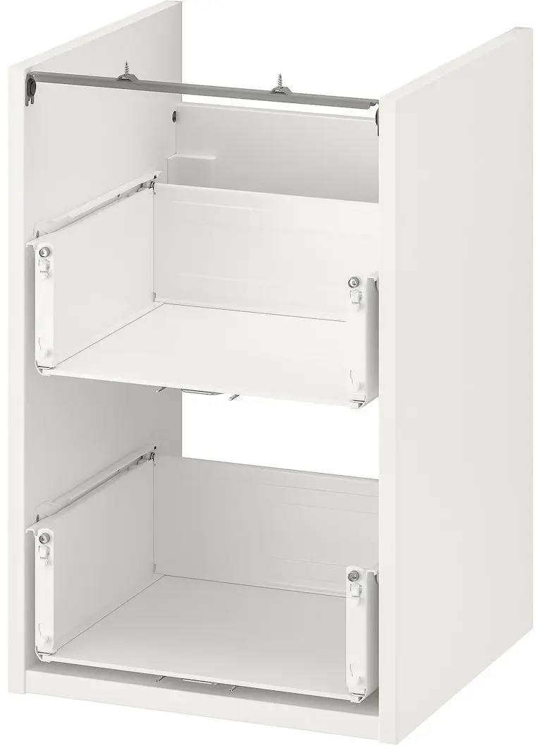 Set de mobila Ikea Enhet/Tvallen/Glypen cu sertare/oglinda 124x43x65 (Alb/Gri-Verde Deschis) - 7