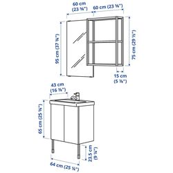 Set de mobila Ikea Enhet/Tvallen/Pilkan usa/oglinda 64x43x87 (Antracit/Alb) Thumb