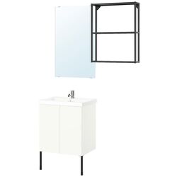Set de mobila Ikea Enhet/Tvallen/Pilkan usa/oglinda 64x43x87 (Antracit/Alb) Thumb