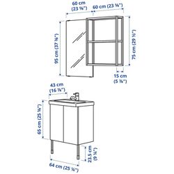 Set de mobila Ikea Enhet/Tvallen/Pilkan usa/oglinda 64x43x87 (Alb) Thumb