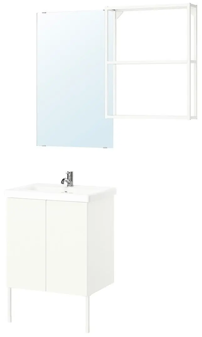 Set de mobila Ikea Enhet/Tvallen/Pilkan usa/oglinda 64x43x87 (Alb)