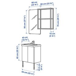 Комплект мебели Ikea Enhet/Tvallen/Pilkan дверцы/зеркало 64x43x87 (Белый/Под Дуб) Thumb