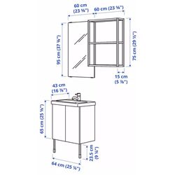Set de mobila Ikea Enhet/Tvallen/Pilkan cu usi/cadru 64x43x87 (Antracit/Gri) Thumb