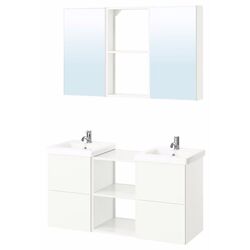 Set de mobila Ikea Enhet/Tvallen/Pilkan cu sertare 124x43x65 (Alb) Thumb