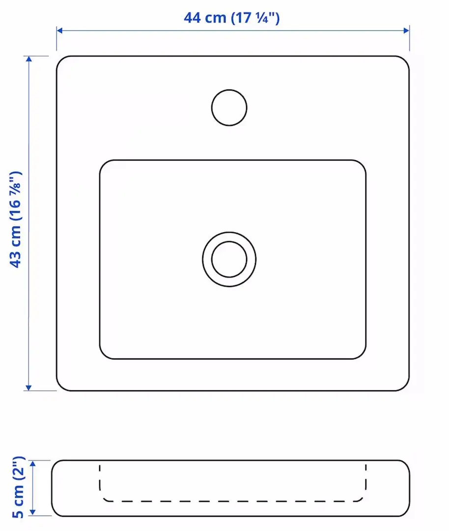 Set de mobila Ikea Enhet/Tvallen/Pilkan cu sertare 124x43x65 (Alb)