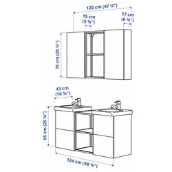 Set de mobila Ikea Enhet/Tvallen/Pilkan cu sertare 124x43x65 (Alb) Thumb