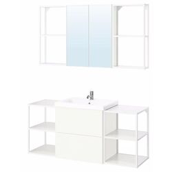 Set de mobila Ikea Enhet/Tvallen/Pilkan cu sertare 140x43x65 (Alb) Thumb