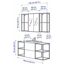 Set de mobila Ikea Enhet/Tvallen/Pilkan cu sertare 140x43x65 (Alb) Thumb